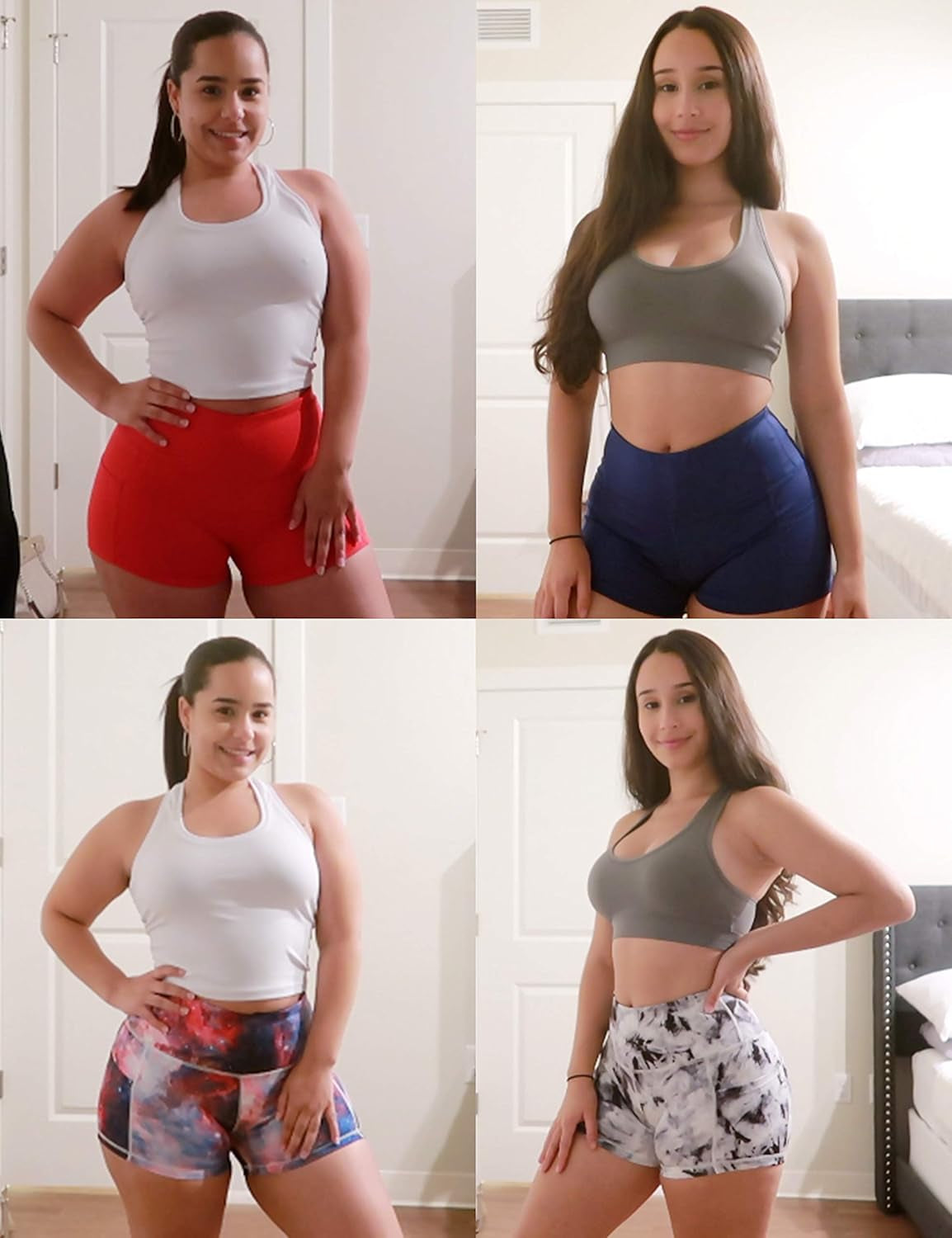 2.5"/4"/5" Basic/Out Pockets Women'S High Waist Tummy Control Yoga Shorts 4 Way Stretch Running Workout Shorts