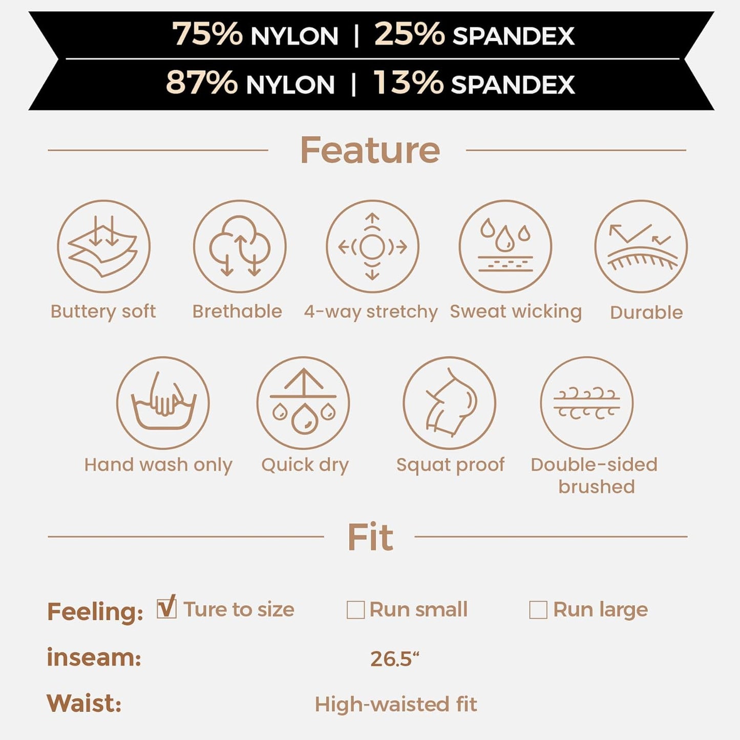 High Waisted Workout Leggings for Women Trinity Yoga Pants 26.5"