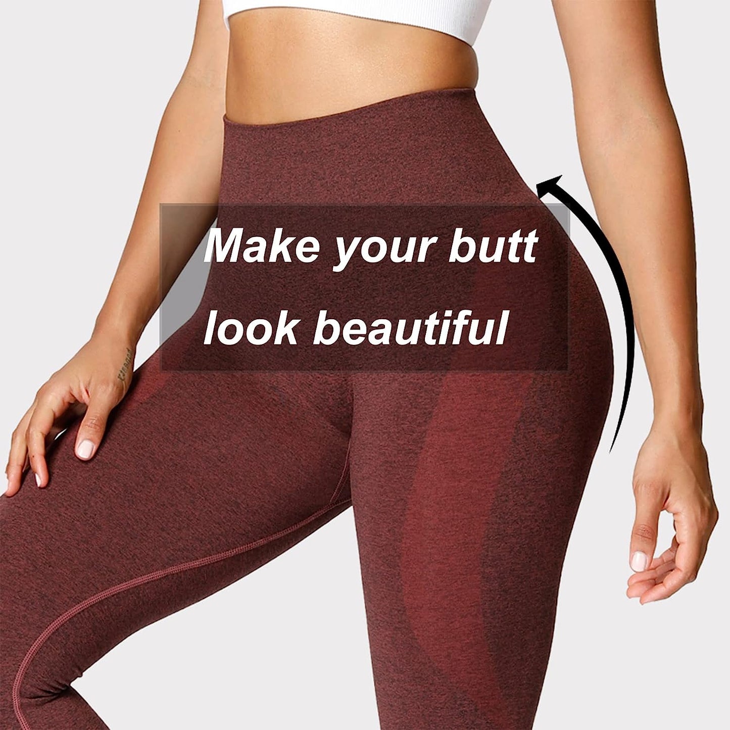 Workout Seamless Leggings for Women Smile Contour High Waisted Athletic Yoga Pants Tights 26"