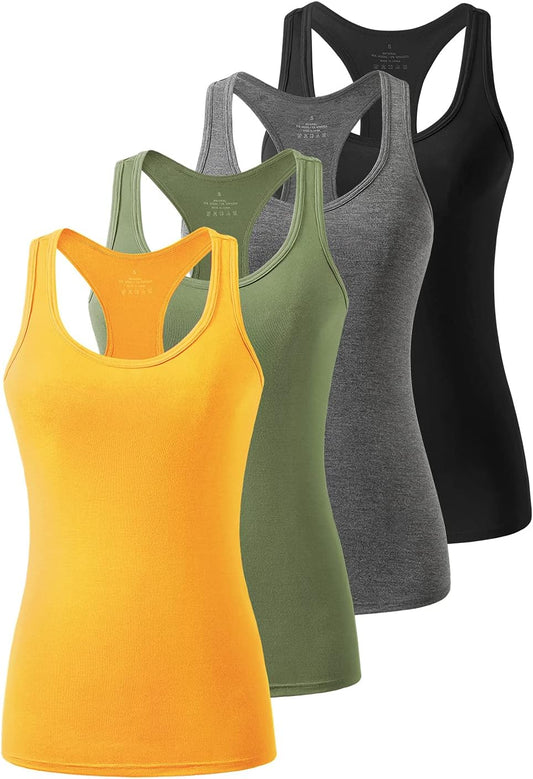 Racerback Workout Tank Top for Women Activewear Running Top Yoga 4 Pack