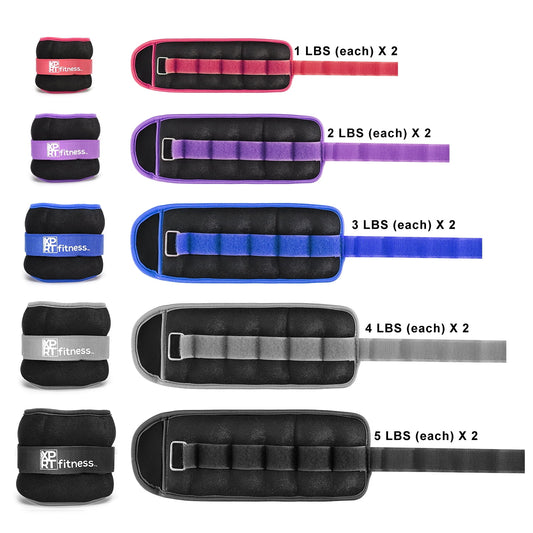 Ankle Weights for Women and Men, for Exercise, Walking, Jogging, 1/2/3/4/5 Lbs, 5 Pairs Combo Set