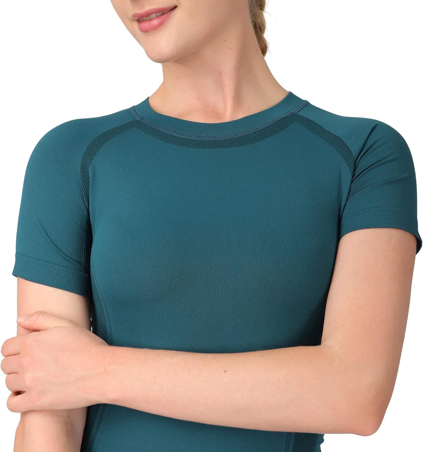 Workout Shirts for Women Short Sleeve, Workout Tops for Women, Quick Dry Gym Athletic Tops，Seamless Yoga Shirts