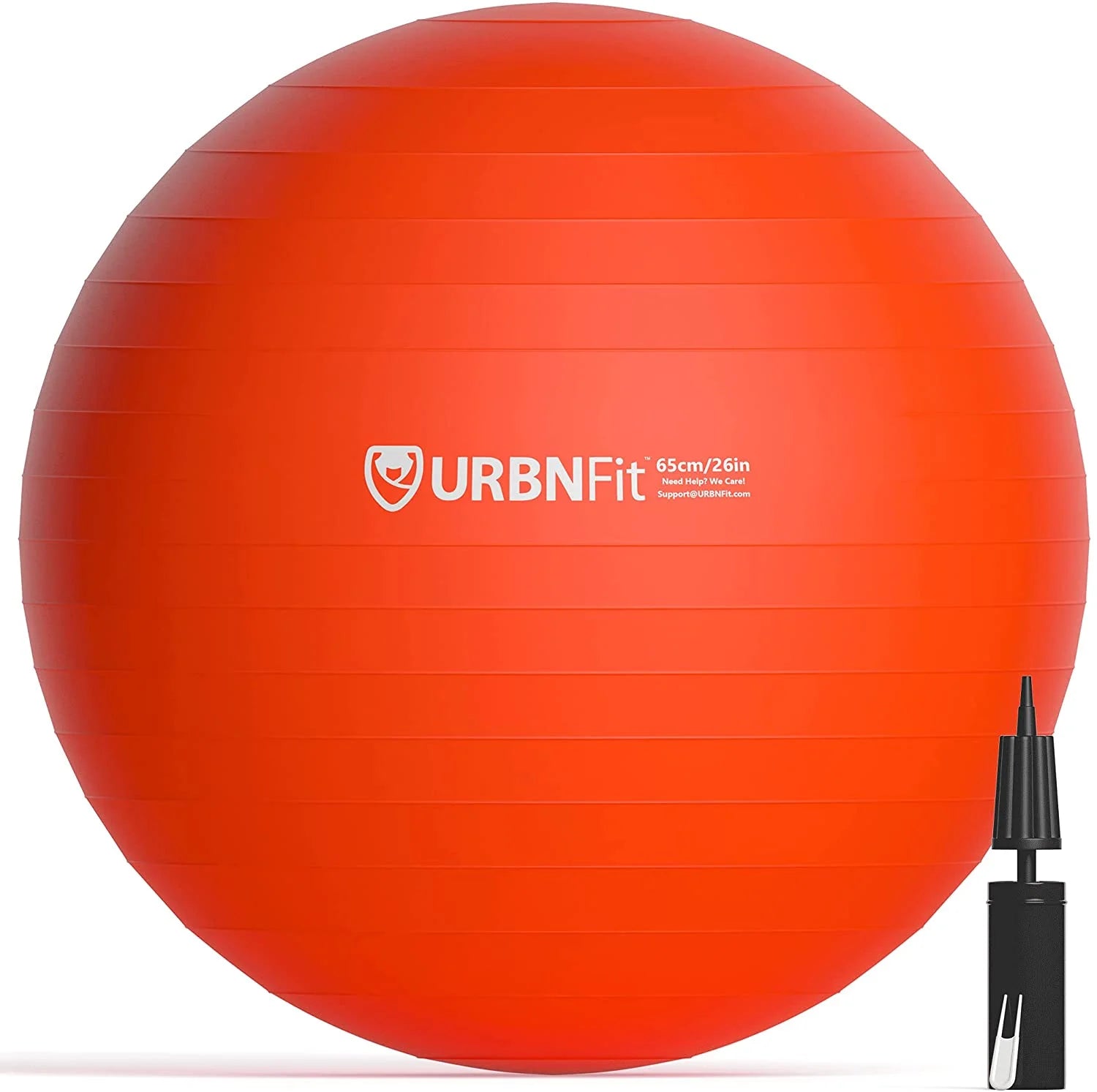 Exercise Ball with Quick-Pump - Workout Ball for Stability, Anti-Burst & Anti-Slip Balance Ball for Fitness & Yoga (Red, 65Cm)