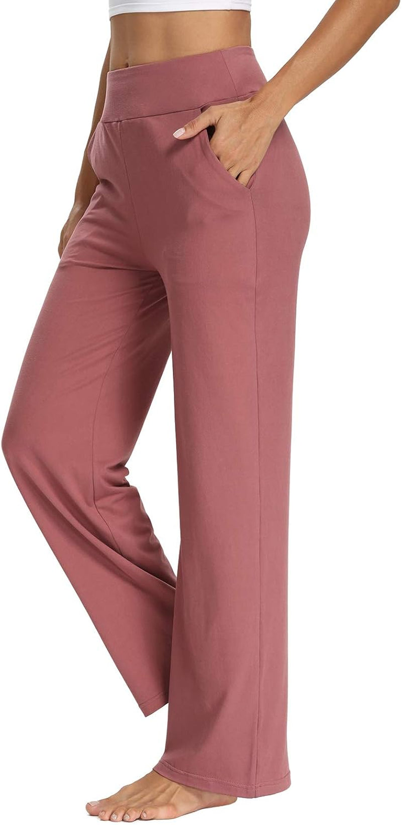 Womens Yoga Sweatpants Bootcut Loose Comfy Lounge Wide Leg Pants Workout Joggers Pants with Pockets