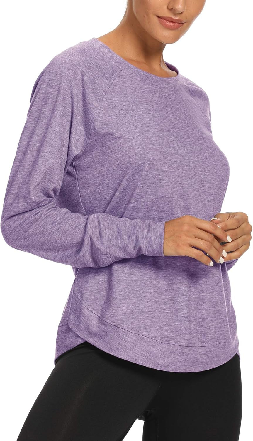 Long Sleeve Workout Shirts for Women Yoga Workout Sports Running Shirt Tops