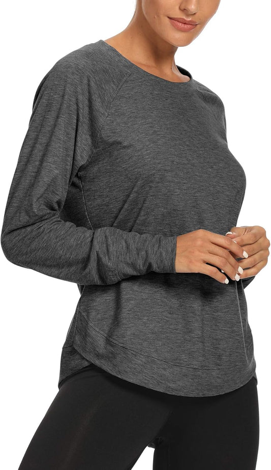 Long Sleeve Workout Shirts for Women Yoga Workout Sports Running Shirt Tops
