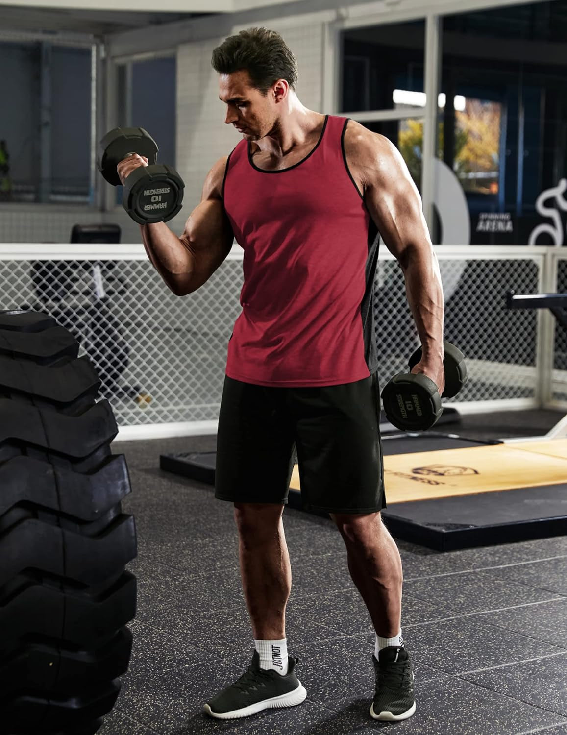 Men'S Gym Tank Tops Y-Back Workout Muscle Tee Training Bodybuilding Fitness Sleeveless T Shirt