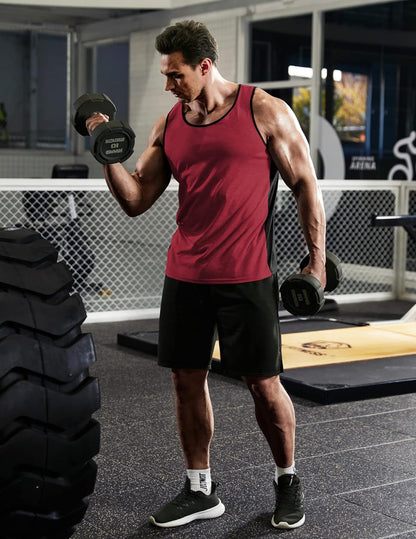Men'S Gym Tank Tops Y-Back Workout Muscle Tee Training Bodybuilding Fitness Sleeveless T Shirt