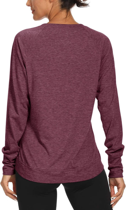 Long Sleeve Workout Shirts for Women Yoga Workout Sports Running Shirt Tops
