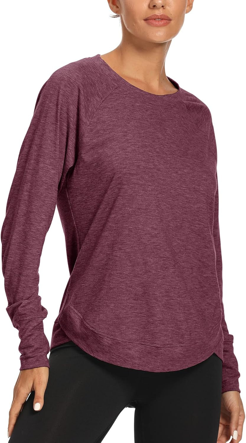 Long Sleeve Workout Shirts for Women Yoga Workout Sports Running Shirt Tops
