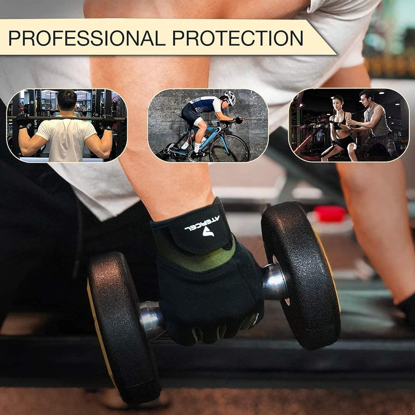 Workout Gloves for Men and Women, Exercise Gloves for Weight Lifting, Cycling, Gym, Training, Breathable and Snug Fit