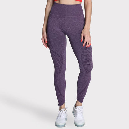 Women'S High Waisted Leggings with Pockets Seamless Scrunch Butt Lifting Workout Gym Vital Tummy Control Yoga Pants (Purple Marl, Medium)