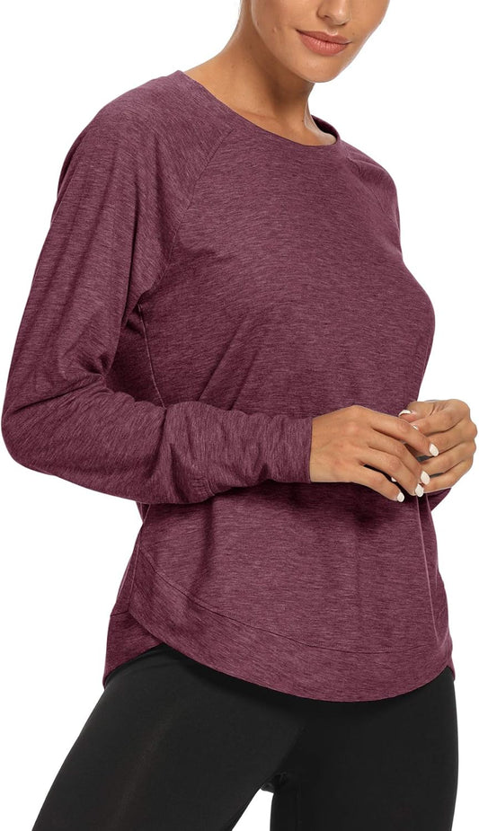 Long Sleeve Workout Shirts for Women Yoga Workout Sports Running Shirt Tops